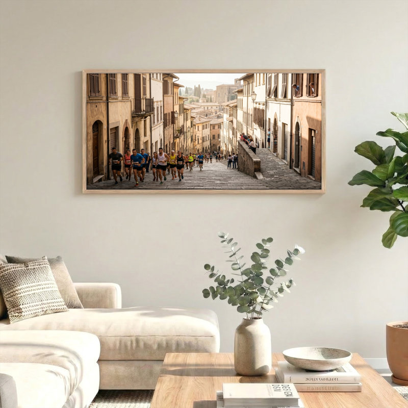 Ensemble de 1 tableau sur toile Running Street, L 58 po x H 28 po, Naturel