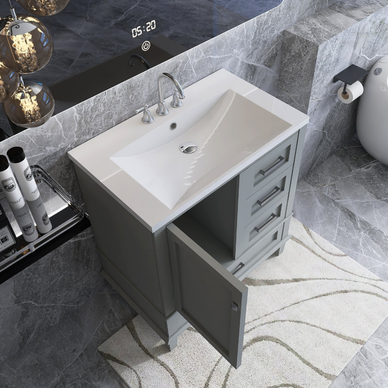Ensemble de meuble-lavabo simple 30 po Quantavia, Argent