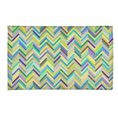 Tapis de zone en poly-vert chevrons