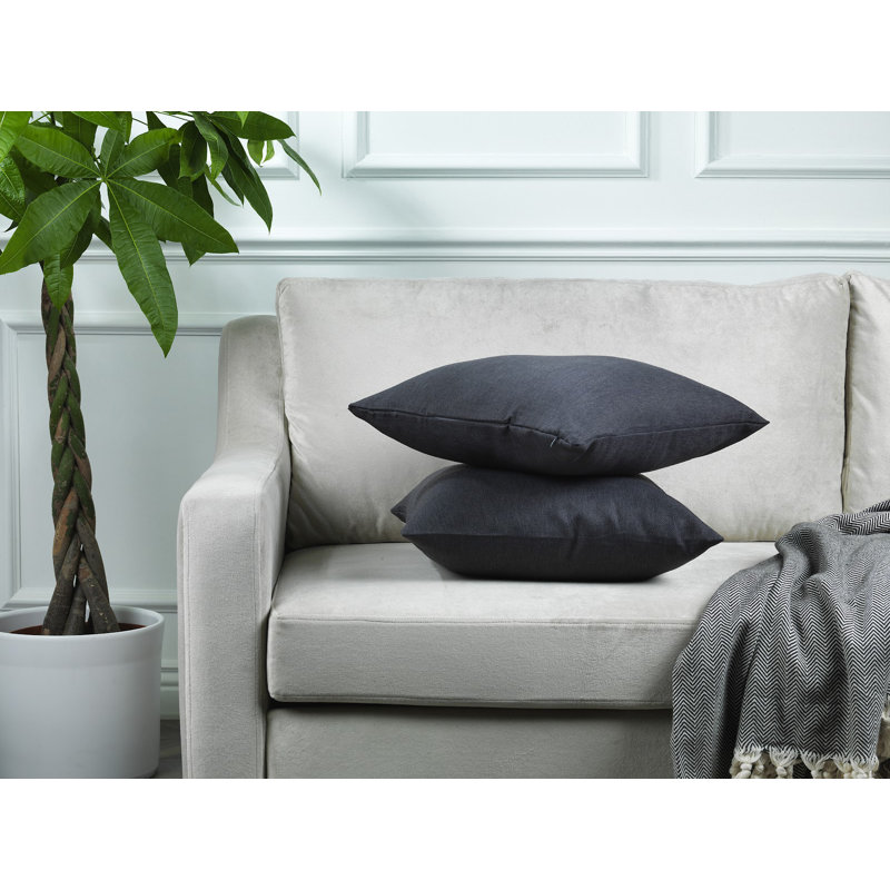 Housses de coussin rectangulaires en lin uni, Anthracite