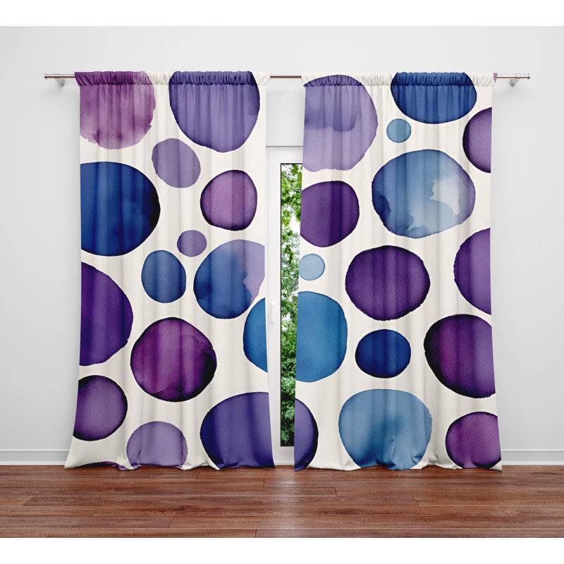 Paire de rideaux semi-transparents en polyester Shalena, L 40 po x L 61 po