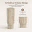 Vase en marbre massif naturel à rainures carrées – 11,5 cm, texture crème – Ornement décoratif floral de table luxueux