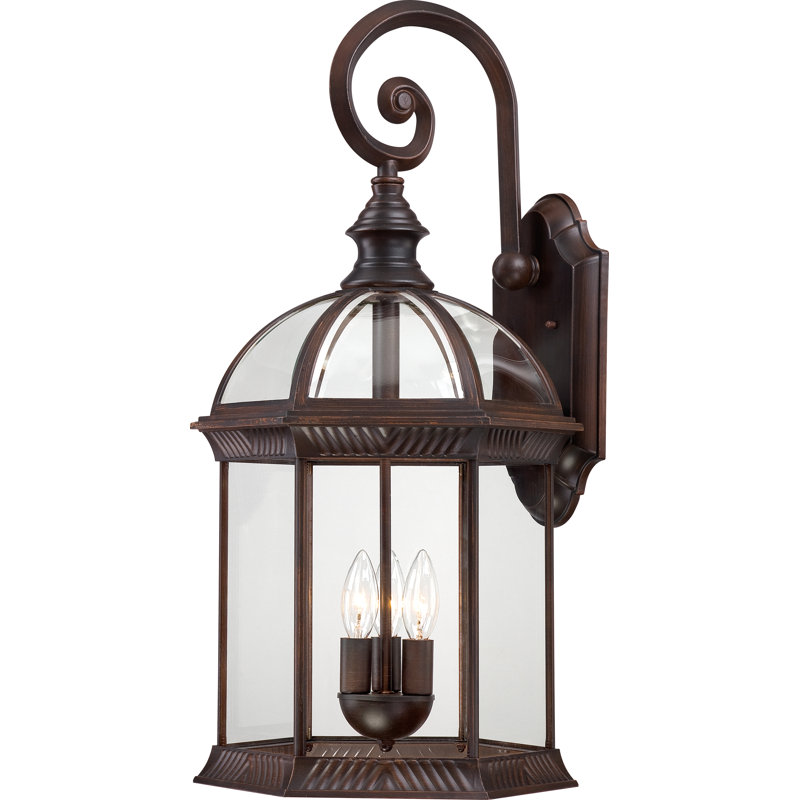 Aulay Wall Light, Rustic Bronze / Clear Beveled, 26.25" H x 13" W, Incandescent