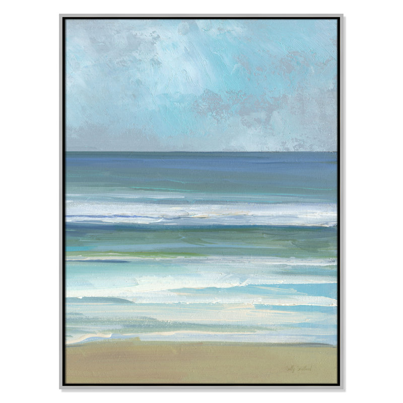 «Gentle Waves II» par Sally Swatland, H 41,5 po x l 31,5 po, Argent argent