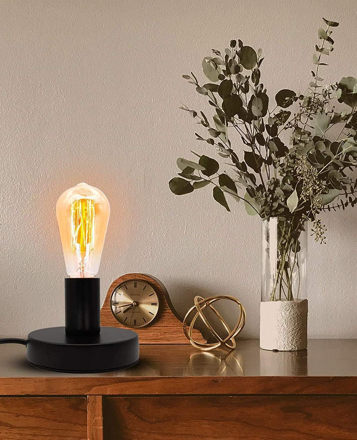 Latitude Run® Vintage Small Desk Lamp with Plug in Cord On/Off Switch ...
