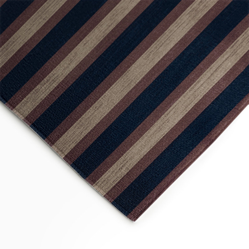 Tapis intérieur / extérieur brun HorizontalStripes, Rectangle 5 pi x 7 pi