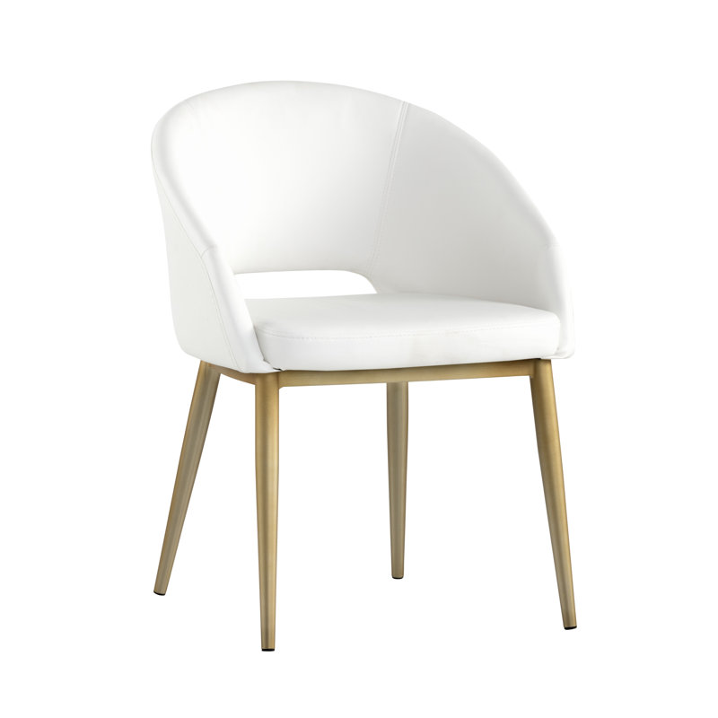 Urban Unity Barrel Chair, Onyx Faux Leather, Antique Brass