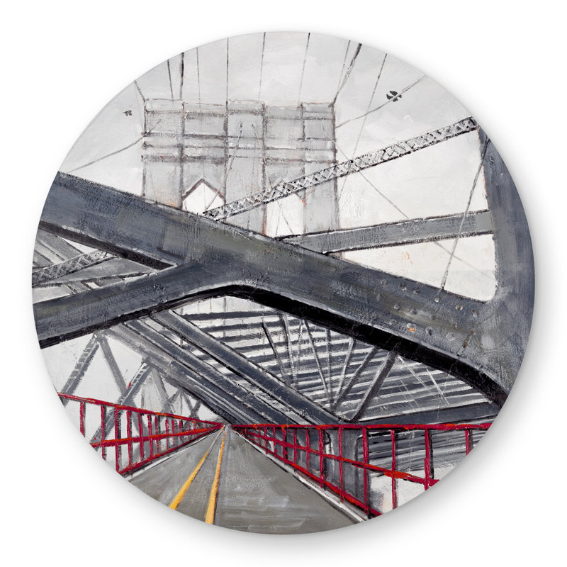 Under the Brooklyn Bridge Rug - Red Architecture Outdoor Decor