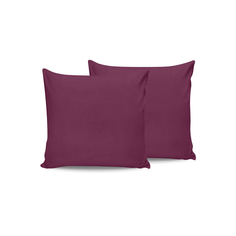 Soft Purple Pillowcase Set (2 Pieces), 100% Cotton Ranforce, 23.6 x 23.6 inches | 155 Thread Count, Envelope Closure | Machine Washable, Luxurious Comfort for Your Bedroom Decor, Perfect for All Seasons