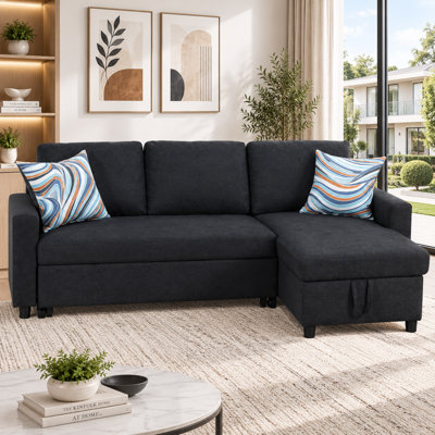Carlheinz 83" L-Shaped Storage Sleeper Sofa Bed