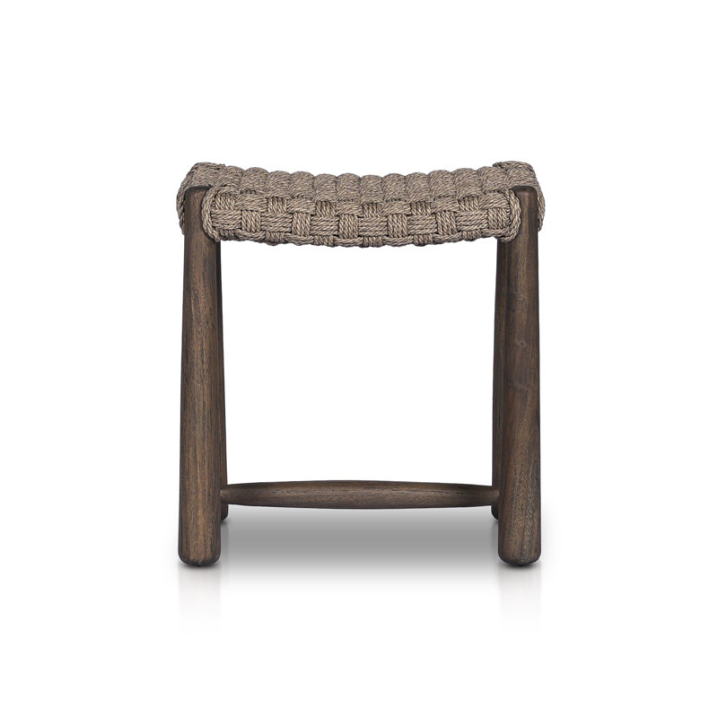Savio Outdoor Stool, Dark Textured Woven