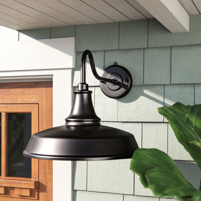 Gunnora Steel Wall Light, 14" H x 18" W x 24" D, Dark Bronze