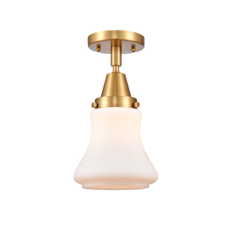 Iseabal Glass Semi Flush Mount, Satin Gold