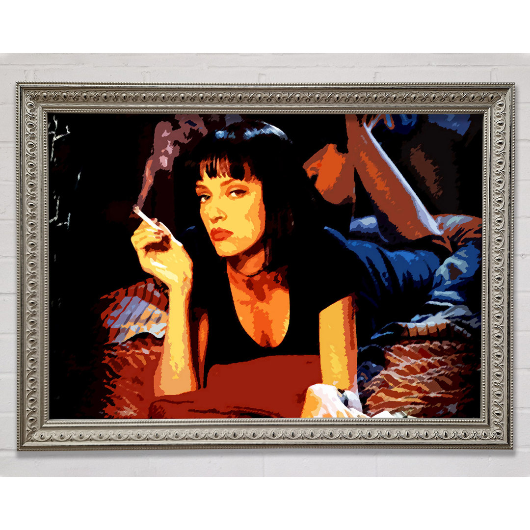 Pulp Fiction Mia Smoking - Einzelner Bilderrahmen Kunstdrucke