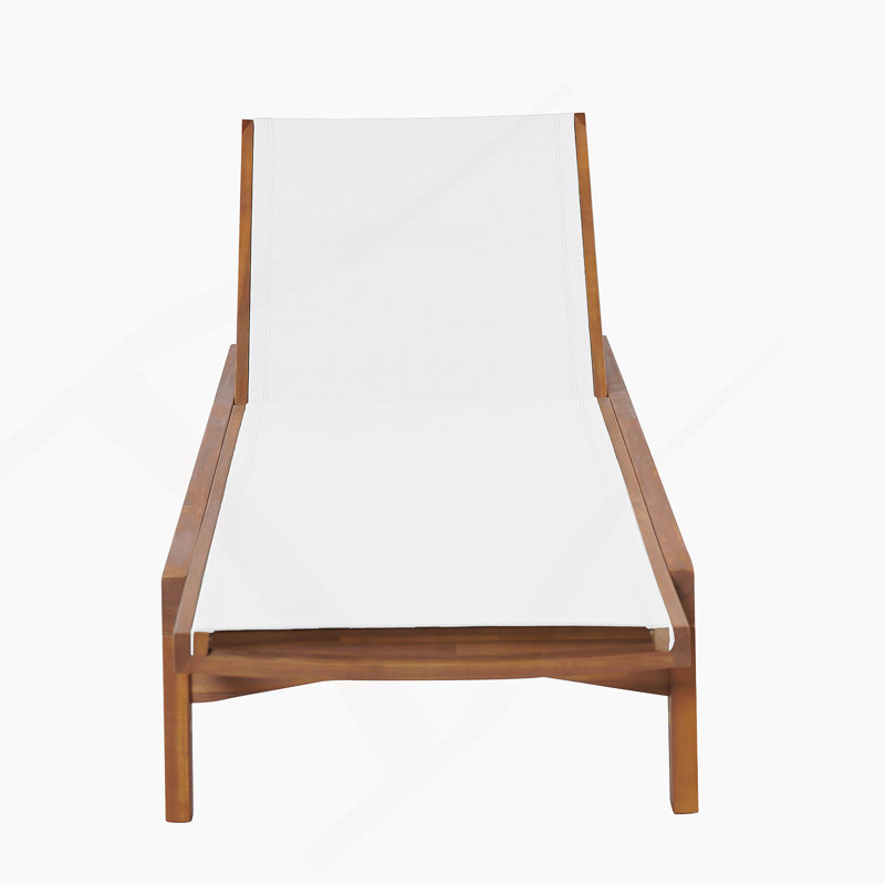 Outdoor Wood Frame Chaise Lounge, White