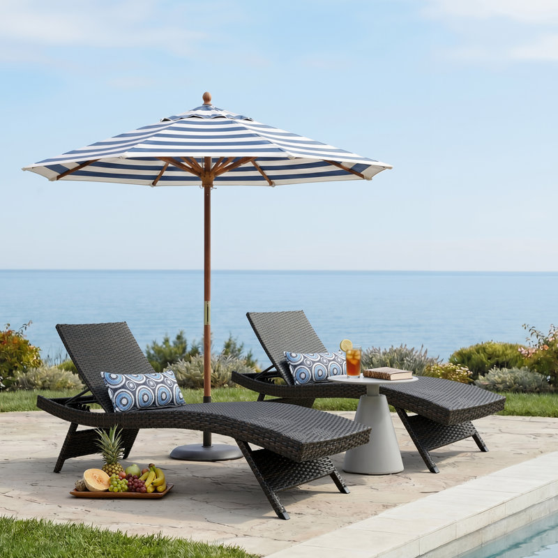 Chaise longue d'extérieur en osier Ozellar, Marron foncé