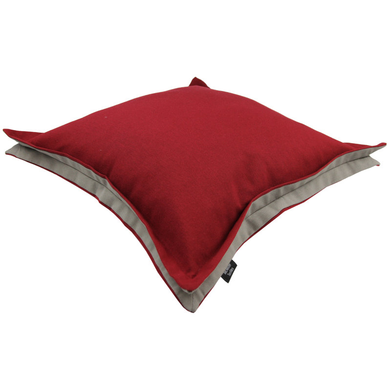 Square Cushion Cover, Red/Taupe, 60 x 60cm
