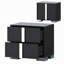 Commode de table de chevet 23,3 po à 2 tiroirs noire avec capacité de table de 130 lb?