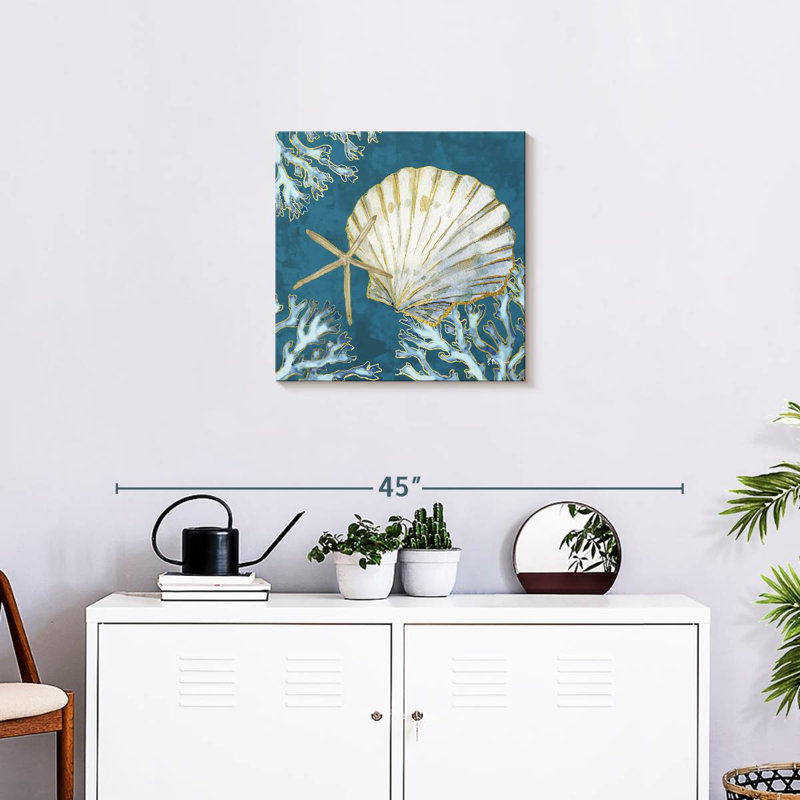 Coquilles de plage Adeliza Indigo II, H 20 po x l 20 po