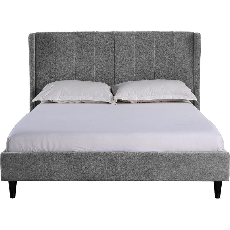 Swithun Upholstered Bed Frame, Kingsize (5'), Grey Velvet