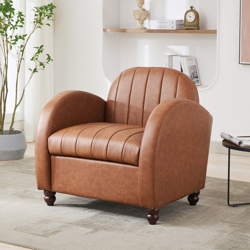 Méridienne moderne en cuir PU pour fauteuil, Brun