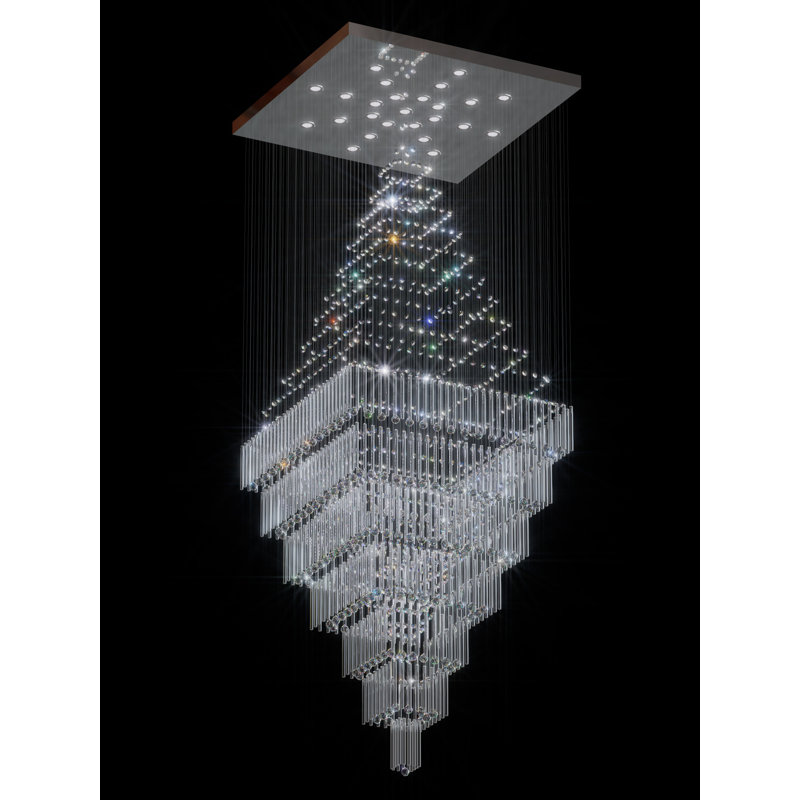 Très grands lustres en cristal D59 "X H 120" pour plafonds hauts