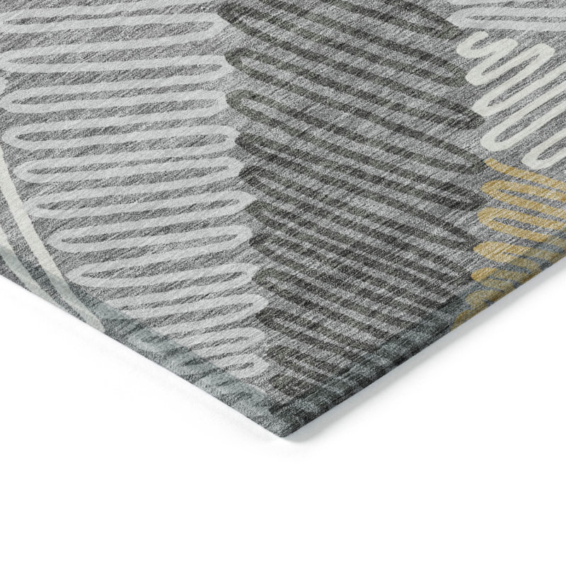 Lamanna Washable Floral Indoor / Outdoor Rug, Rectangle 10' x 14'