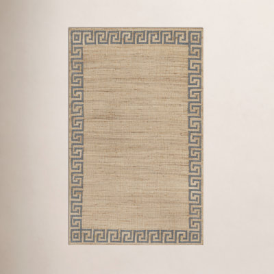 Orchard Greek Key Blue Hand-Woven Jute Rug