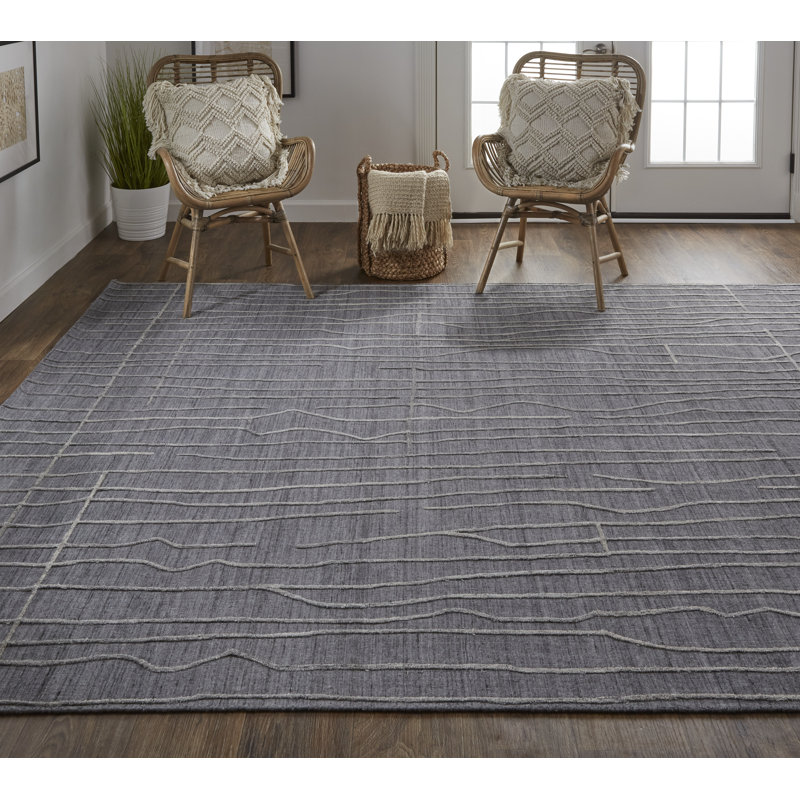 Haverhill Transitional Solid, Gray/Silver Area Rug, Rectangle 5' x 8'