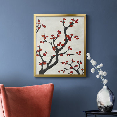 Red Berry Branch I Premium Framed Canvas - Ready to Hang