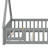 Montessori Teepee Floor Bed Tent‑Shaped Kid Bed With Guardrails, Door-656815306-656815308