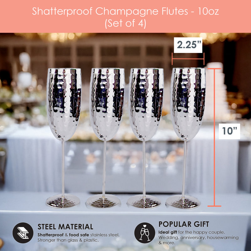 Cuve à boisson avec quatre flûtes à champagne Brekx