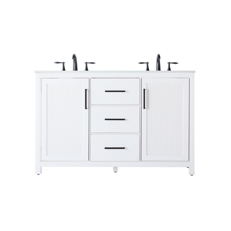 Meuble-lavabo double 54 po, Blanc