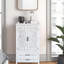 Armoire de rangement haute tour 27 po, armoire-buffet en bois, armoire polyvalente avec rangement, armoire chic avec deux portes et deux tiroirs