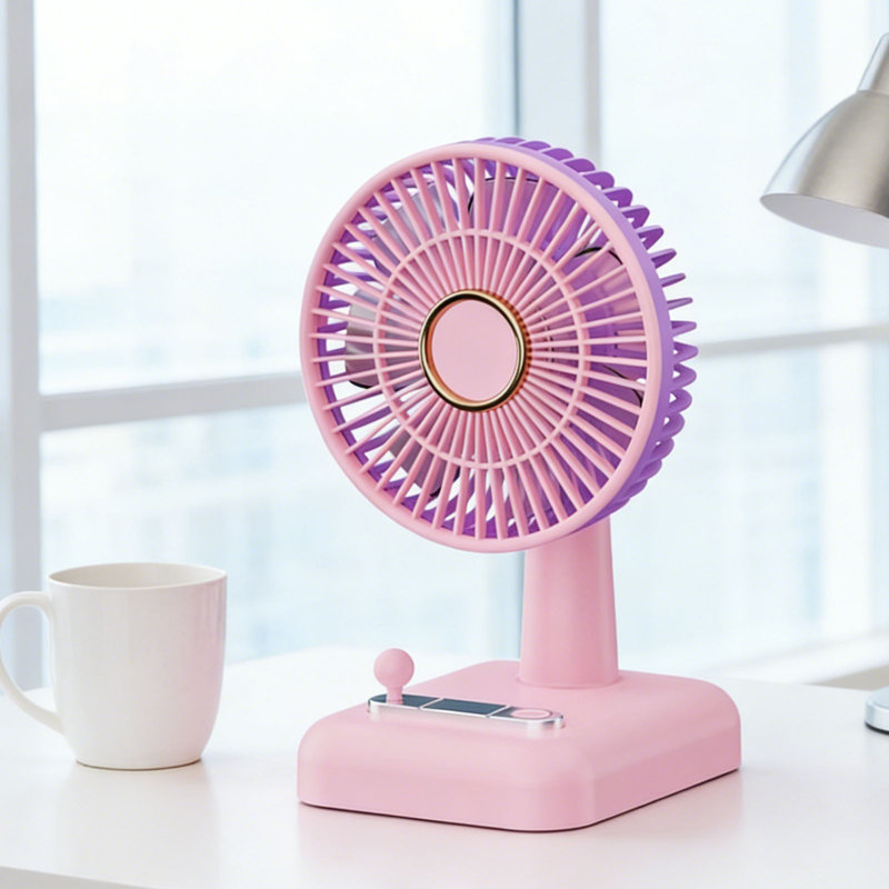 Petit ventilateur de bureau portatif USB compatible avec Kondieu, Purple