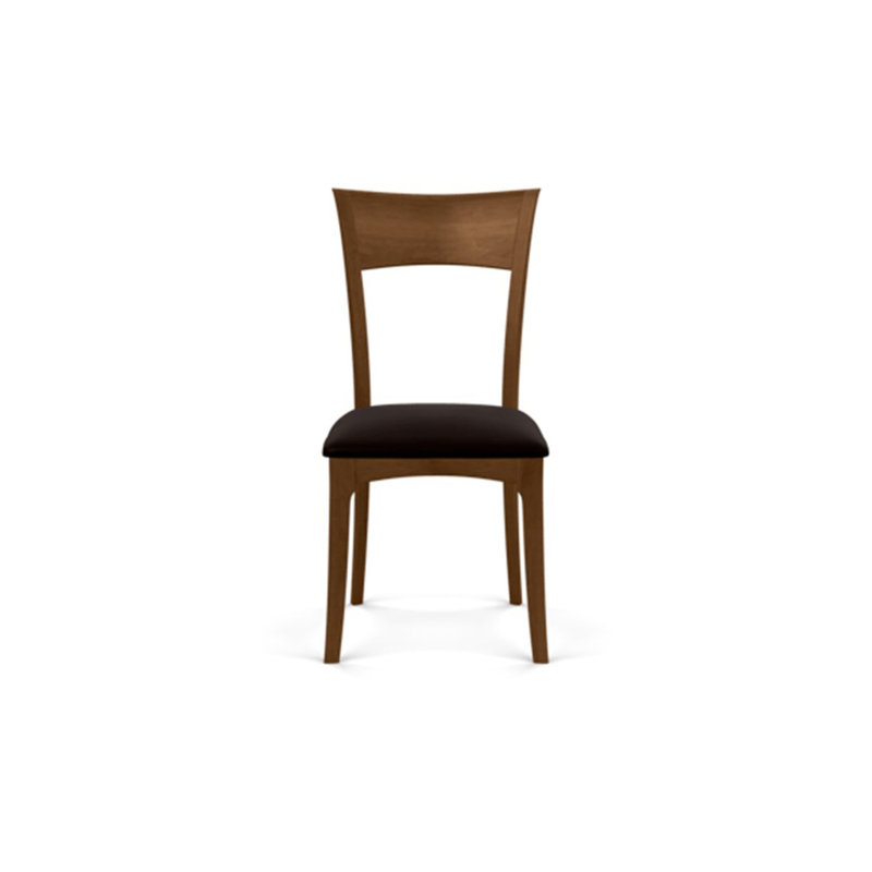 Ingrid Upholstered Dining Chair, Saddle Cherry, Ebony Leather