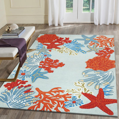 Tapis bleu touffeté à la main Hemsworth