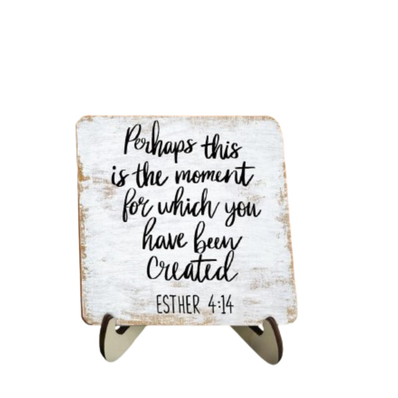 5.1" Rustic Wood Inspirational Table Sign
