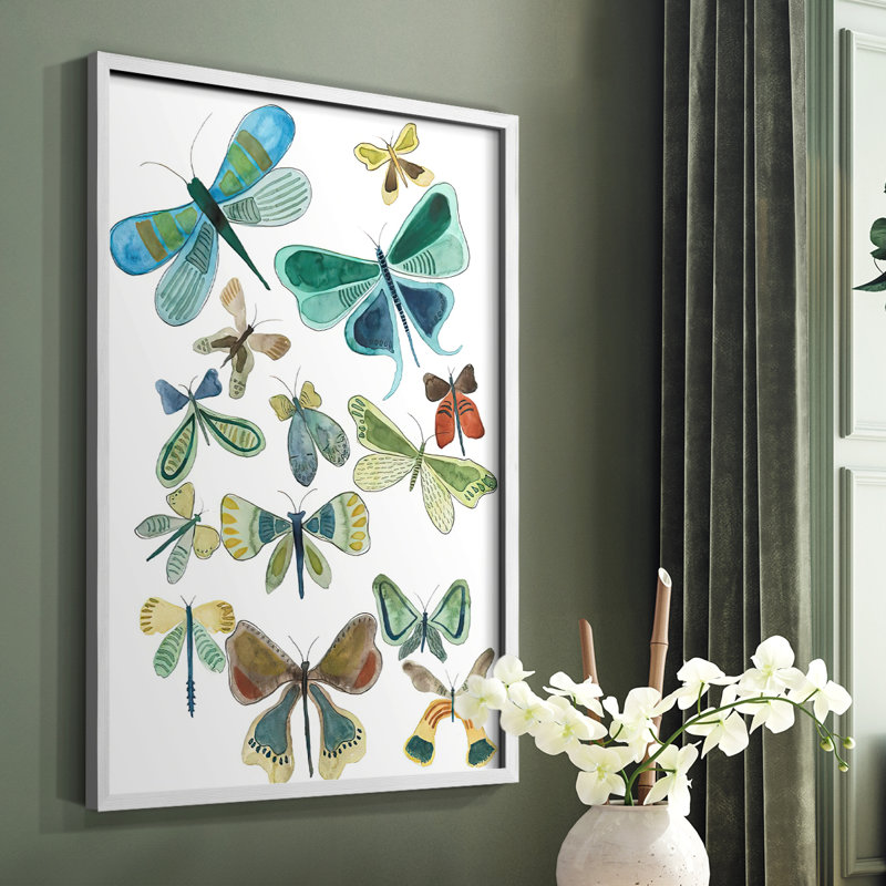 Wings Galore I, reproduction encadrée - bois massif, H 20 po x l 16 po, Blanc