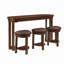 Ensemble de 4 tables de bar avec 3 tabourets de bar rembourrés en polyuréthane-1772954715