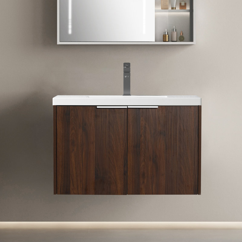 30'' Single Bathroom Vanity with Poly Marble Top
