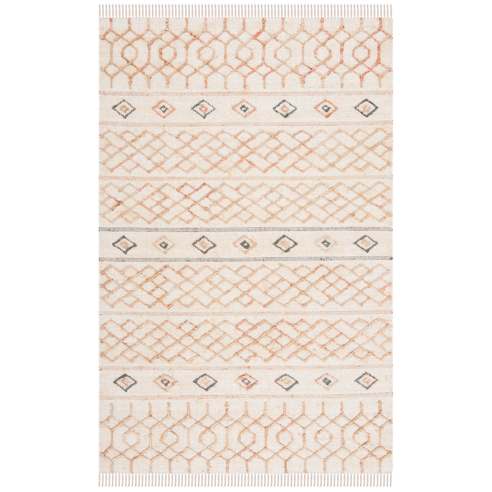 Kiya Natural Ivory Hand-Loomed Jute Rug, Rectangle 3' x 5'
