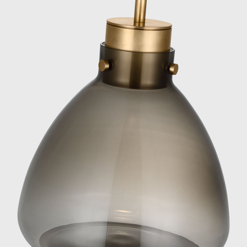 Morgan 1 - Light LED Pendant, Hand Rubbed Antique Brass, Gray