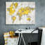 «Epic Graffiti», «World Map Yellow Grey» par Danhui Nai, art mural sur toile-108586018