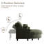 Chaise longue surdimensionnée en velours côtelé avec dossier réglable et repose-pieds avec rangement-128488266