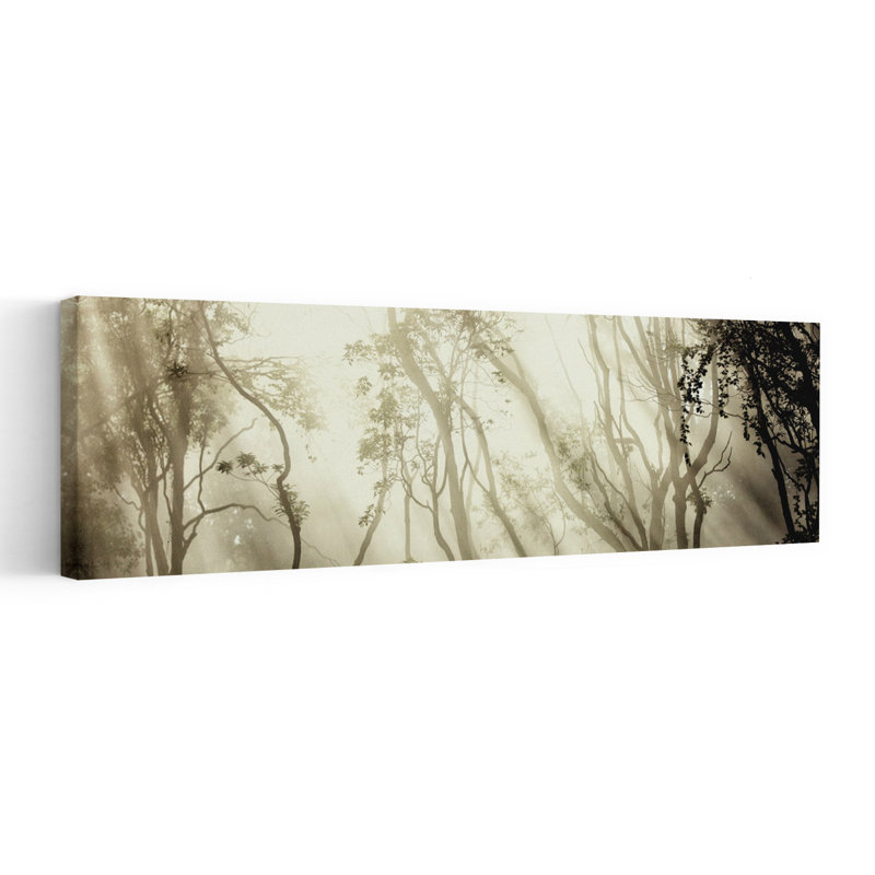 «Misty Forest Ethereal Peaceful Serene Forest Nature», art mural, H 12 po x l 36 po