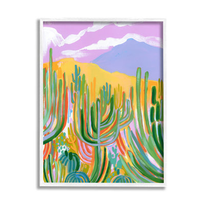 " Abstract Cactus Plants Desert Dunes " by Laura Marr Painting Print