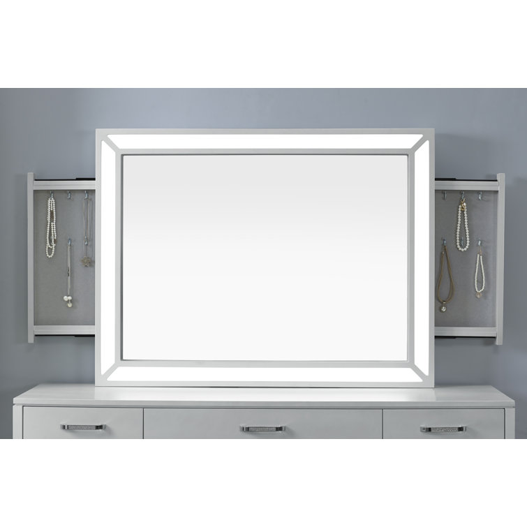 Wade Logan® Alez Vanity Mirror with Storage and LED Lights & Reviews