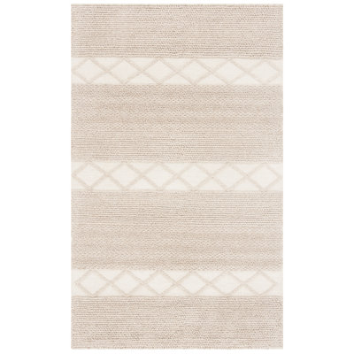 Tulane Natura Hand Woven Wool/Cotton Geometric Rug in Beige