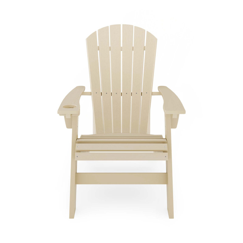 Kavia Outdoor Adirondack Chair With Table, Tybee Sand
